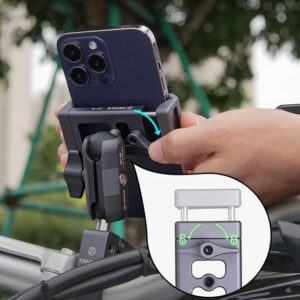 Support téléphone moto fixation à pince robuste et ajustable